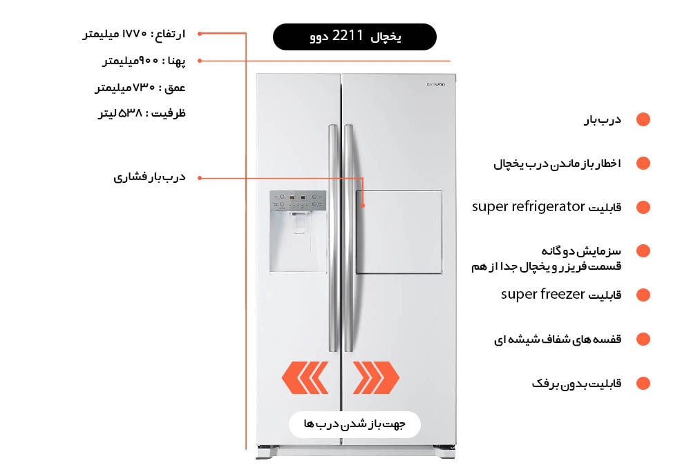 یخچال دوو مدل 2211 
