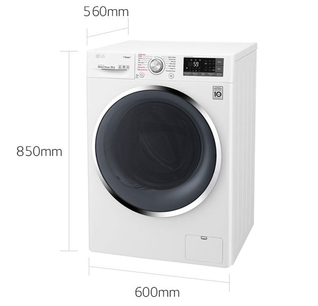 ماشین لباسشویی 9 کیلویی ال جی رنگ سفید مدل F4J6VYP2W